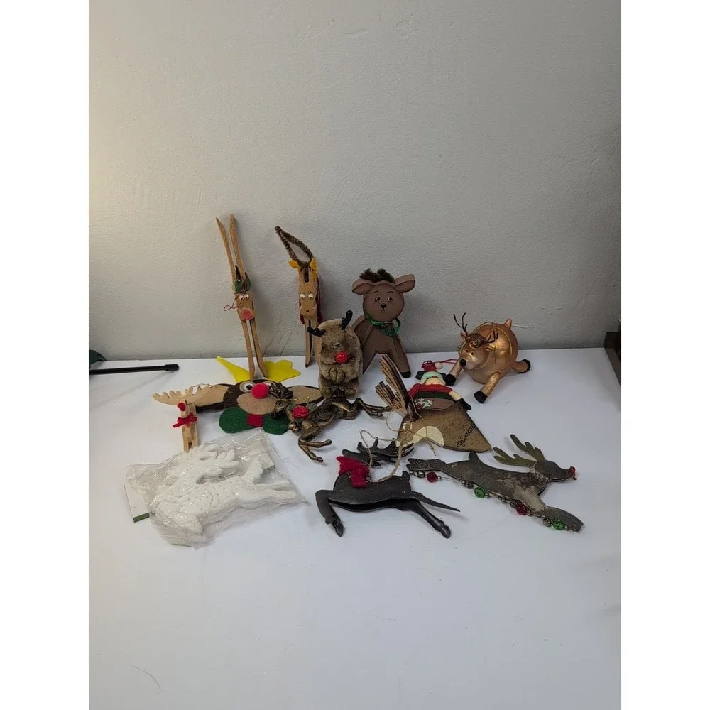 Reindeer Christmas Ornament/Decoration‎ Lot Vintage